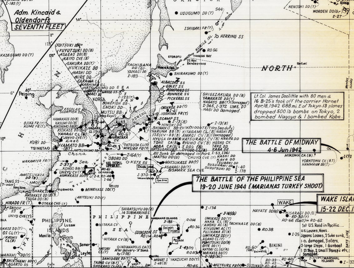 U.S. Navy Action and Operational Reports from World War II, Pacific Theater national archives