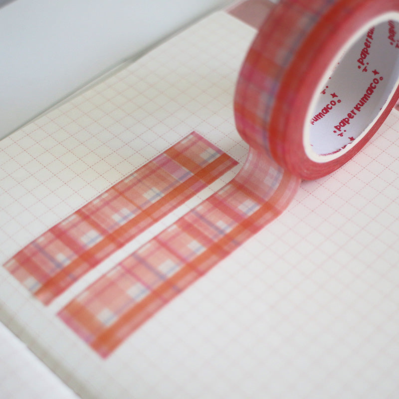 Little Red Gingham Washi Tape - paperkumaco