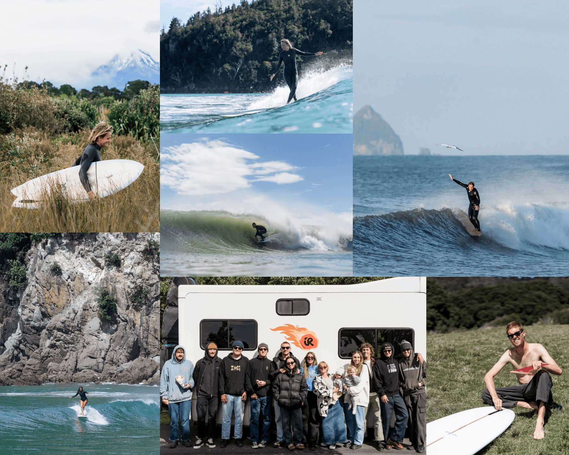 INNERRELM/SURFINGTOURCOLLAGE/NEWZEALAND
