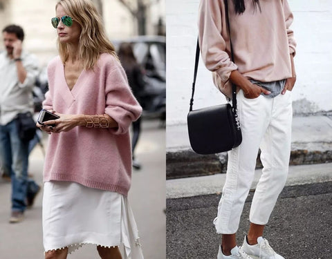 2018 pink and white fashion combination