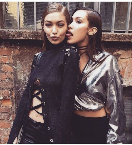 Gigi Bella Hadid Silver Chic Schnüren Chic 