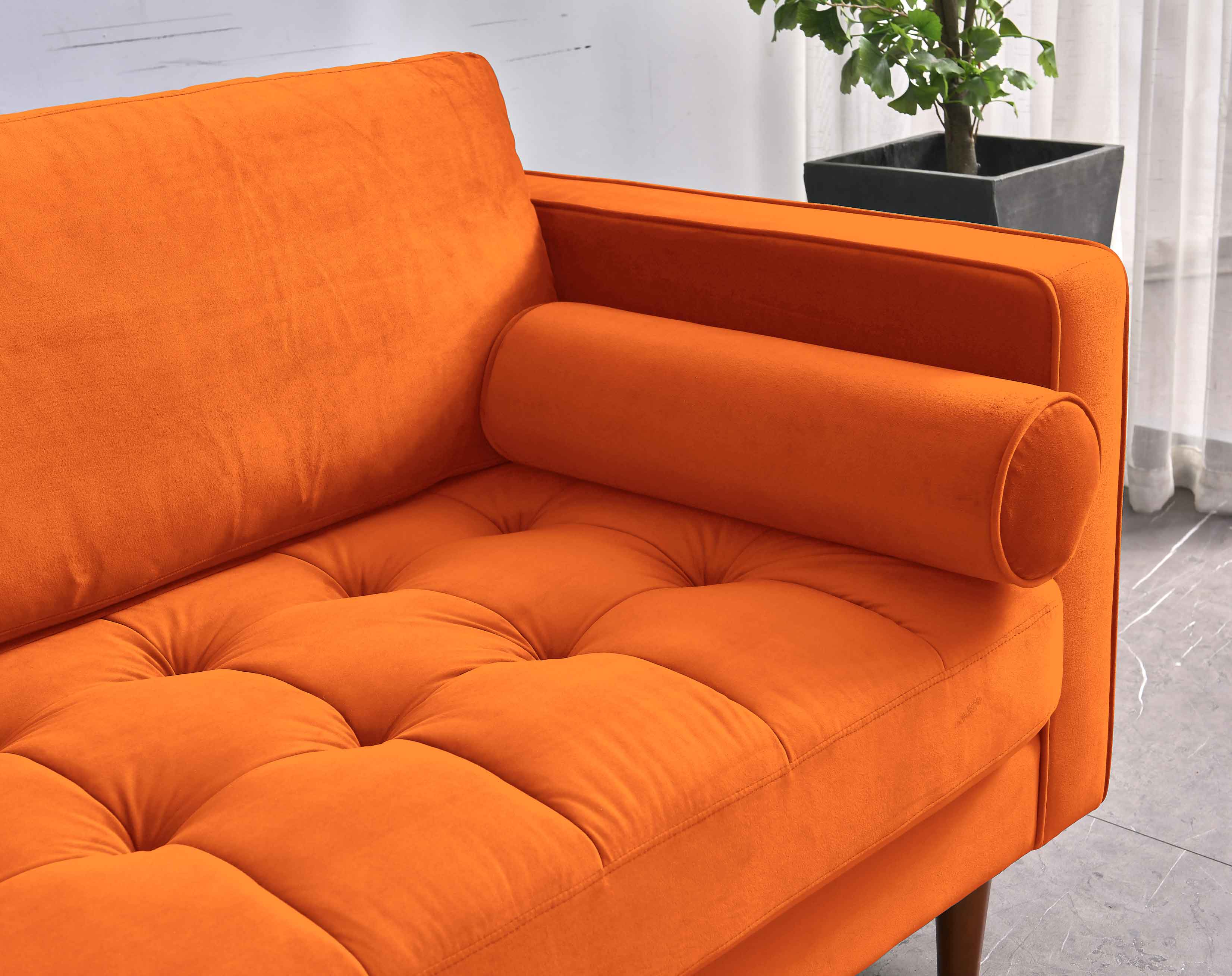 orange 3 seater sofa