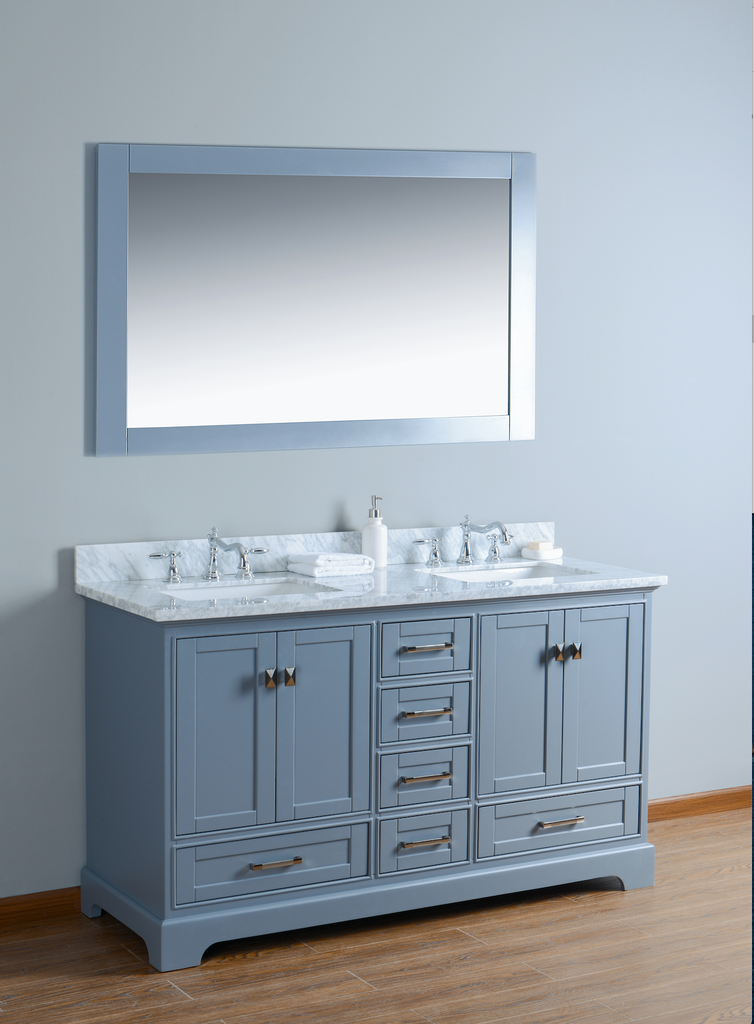 Rubeza 1500mm Charleston Double Vanity Unit with Marble Top Basin Sink ...