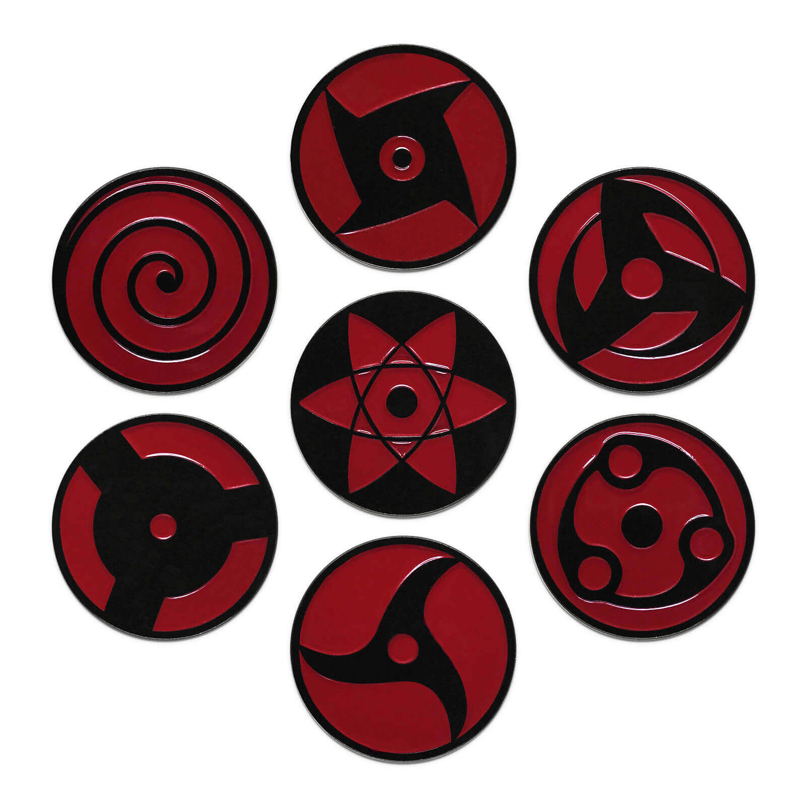 Mangekyō Sharingan Pin Bundle Includes All 7 Pins