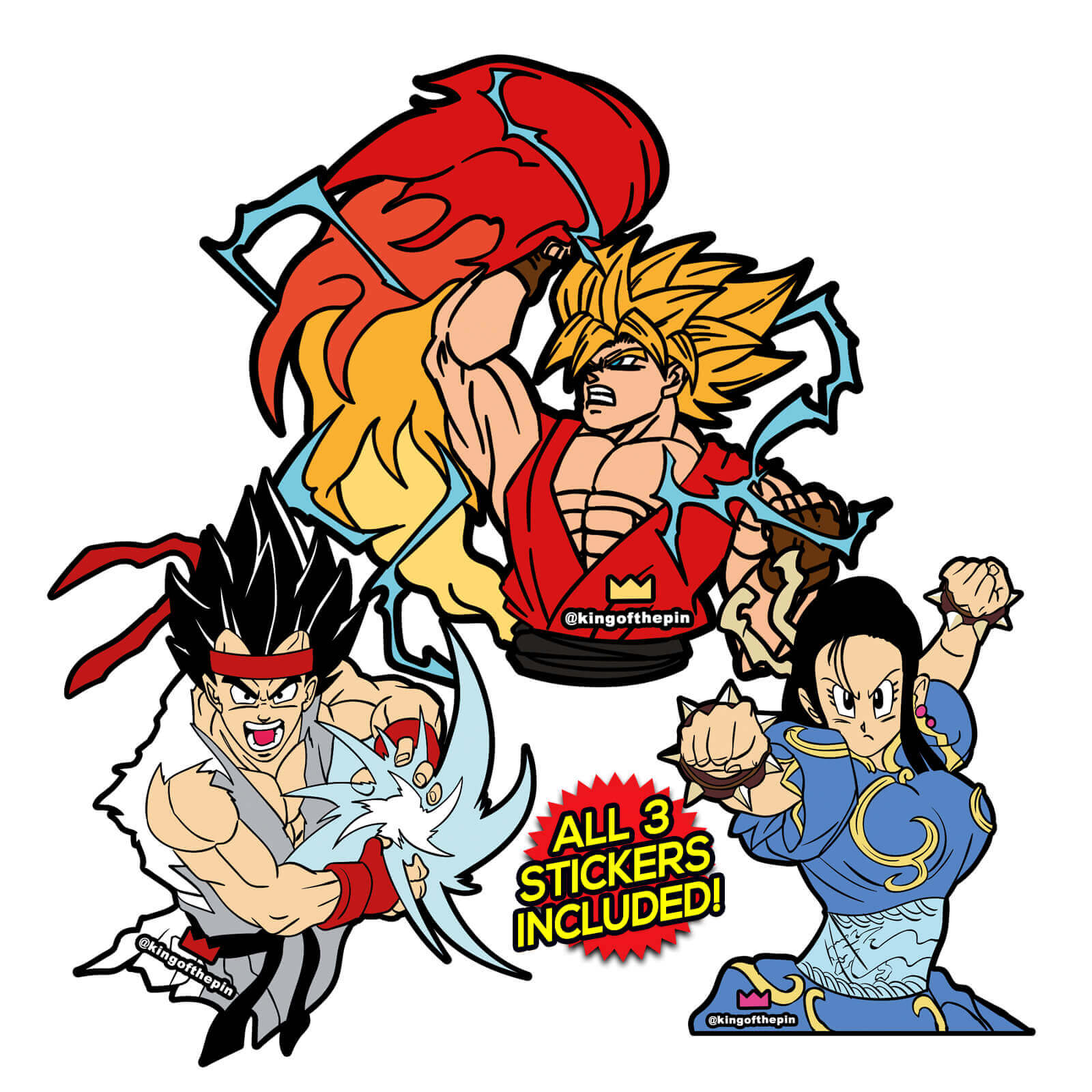  Street Fighter  Z Sticker  Pack includes All 3 Stickers  