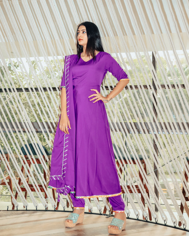 Beautiful violet suit set with Gotta work – Thread & Button