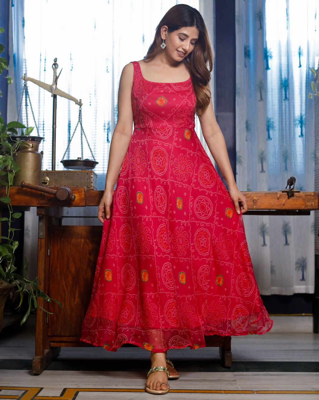 Livia Pink Bandhani Dress – Thread & Button