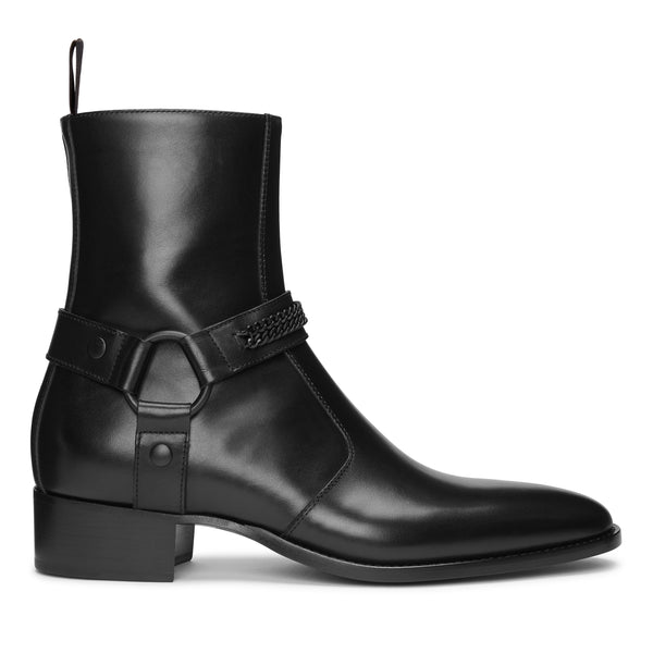 Enzo 40mm Harness (Concealed) Zip Boot - Black Leather – FROMTHEFIRST