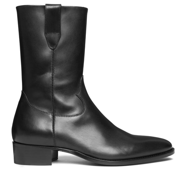 Luca 40mm (Concealed) Side Zip Boot - Black Leather – FROMTHEFIRST