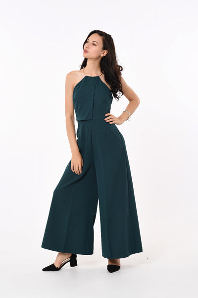 green and gold jumpsuit