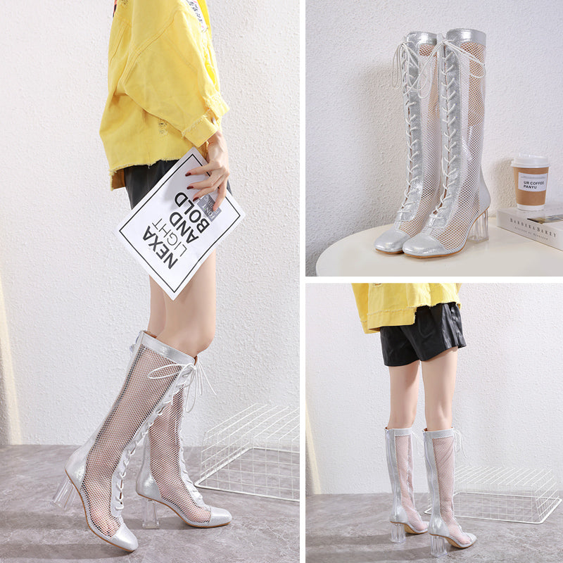 clear high boots
