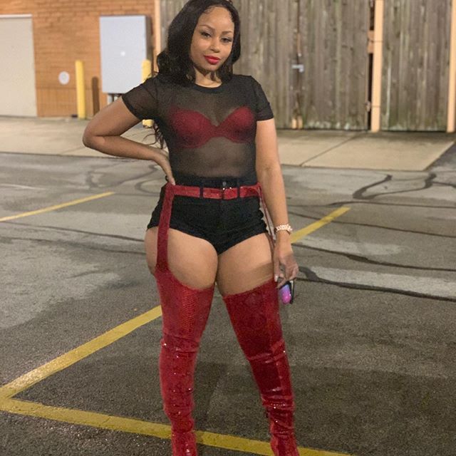 red belted thigh high boots