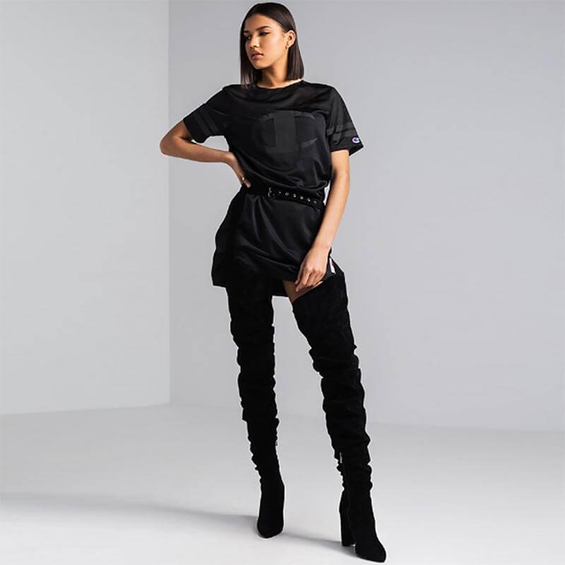 thigh high boots with waist belt