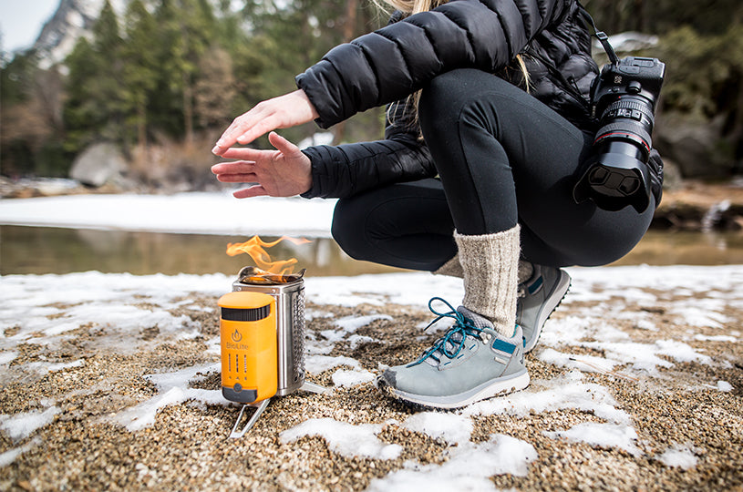 BioLite CampStove 2+ being used in the snow.