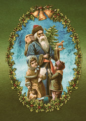 vintage image of santa clauss with kids