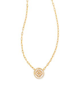 Kendra Scott - Stamped Dira Pendant Necklace - Gold Ivory Mother of Pearl
