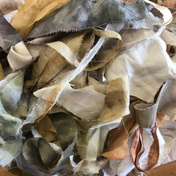 Eco dyed scraps by Rita Summers