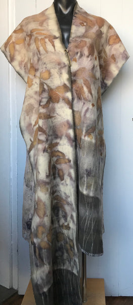 Eco printed wool wrap - Rita Summers