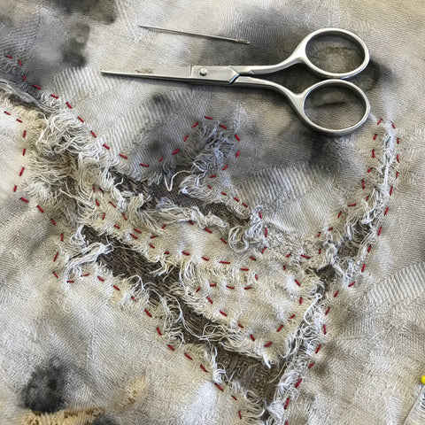 slow stitching wip by rita summers