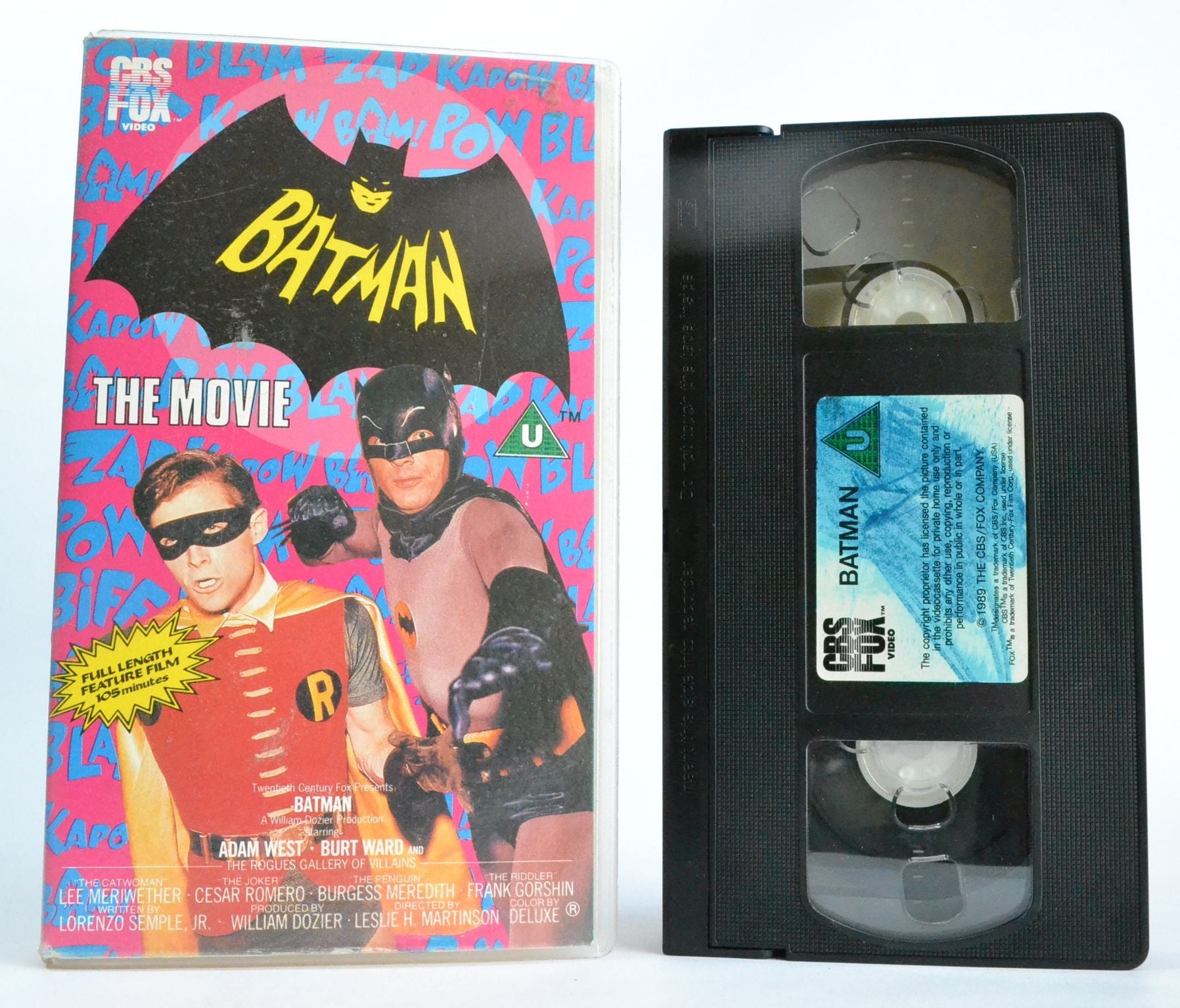 Batman, The Movie 1966 Adam West / Burt Ward, Bam/Pow/Zap, Comic, VHS –  Golden Class Movies LTD