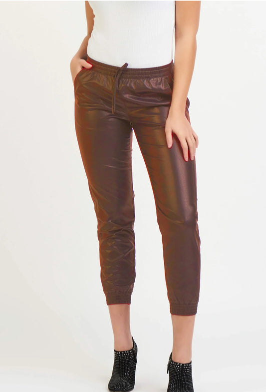 Black Faux Leather Jogger – Vanhorn Home