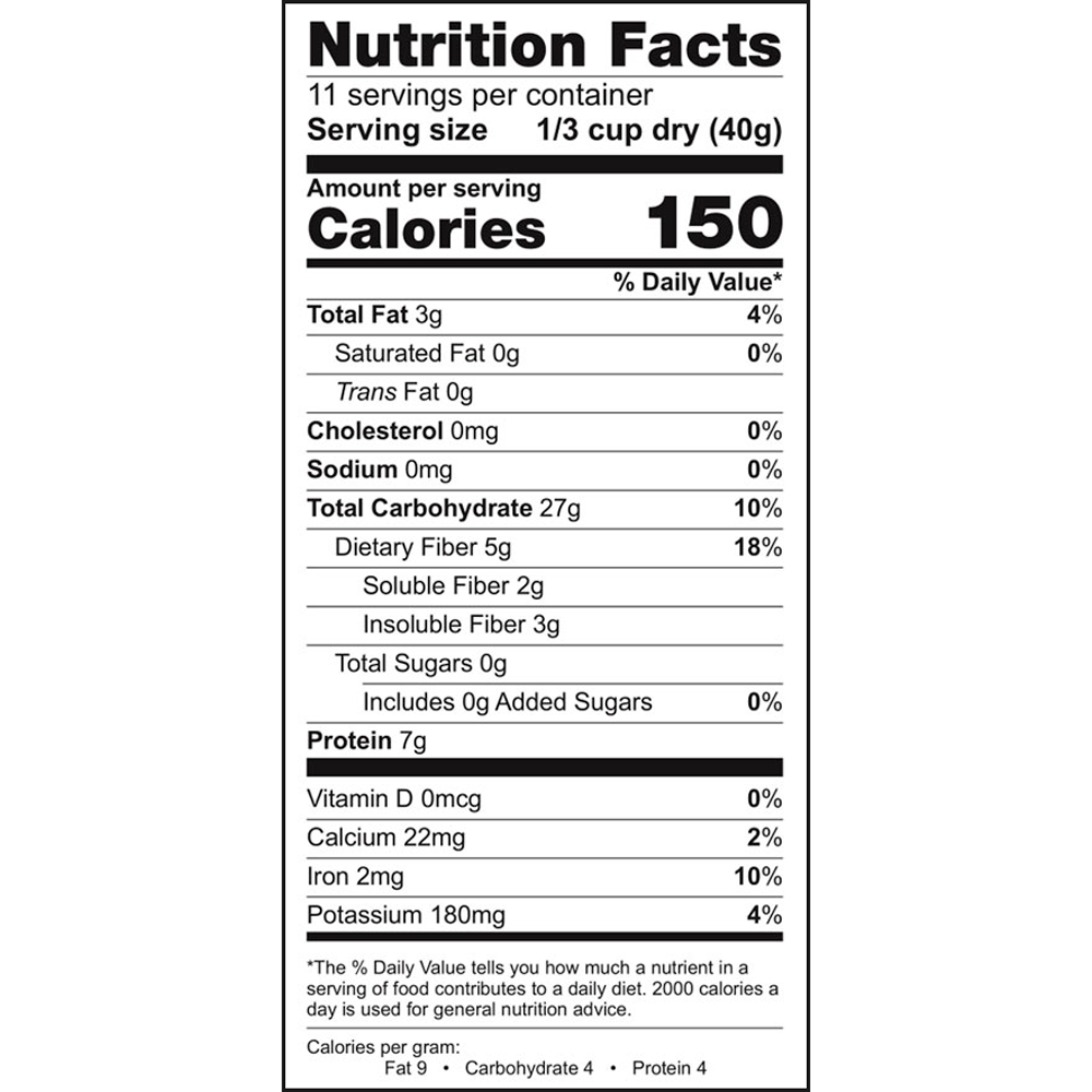 Nutrition Facts Cereal Box Template