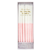 Pale Pink Glitter Dipped Candles