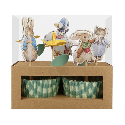 Party Supplies for Peter Rabbit Cake Topper Cupcake Toppers Theme Birthday  Supplies Favors, 31 counts, Flowers Doors