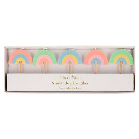 Set candele da tavolo Rainbow Twisted MeriMeri - Babookidsdesign