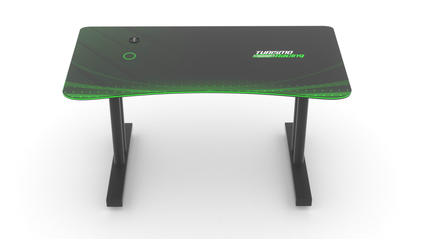 Green Autodromo GAMING DESK With LED Lighting - Turismo Racing