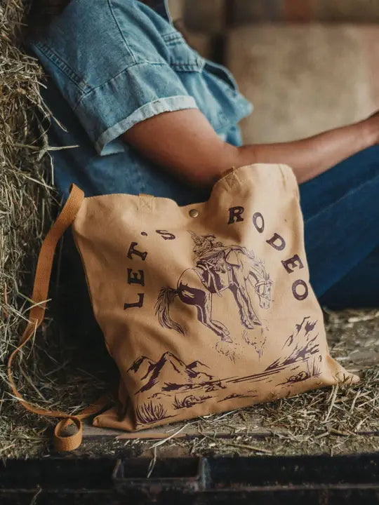The Let's Rodeo Canvas Tote Bag