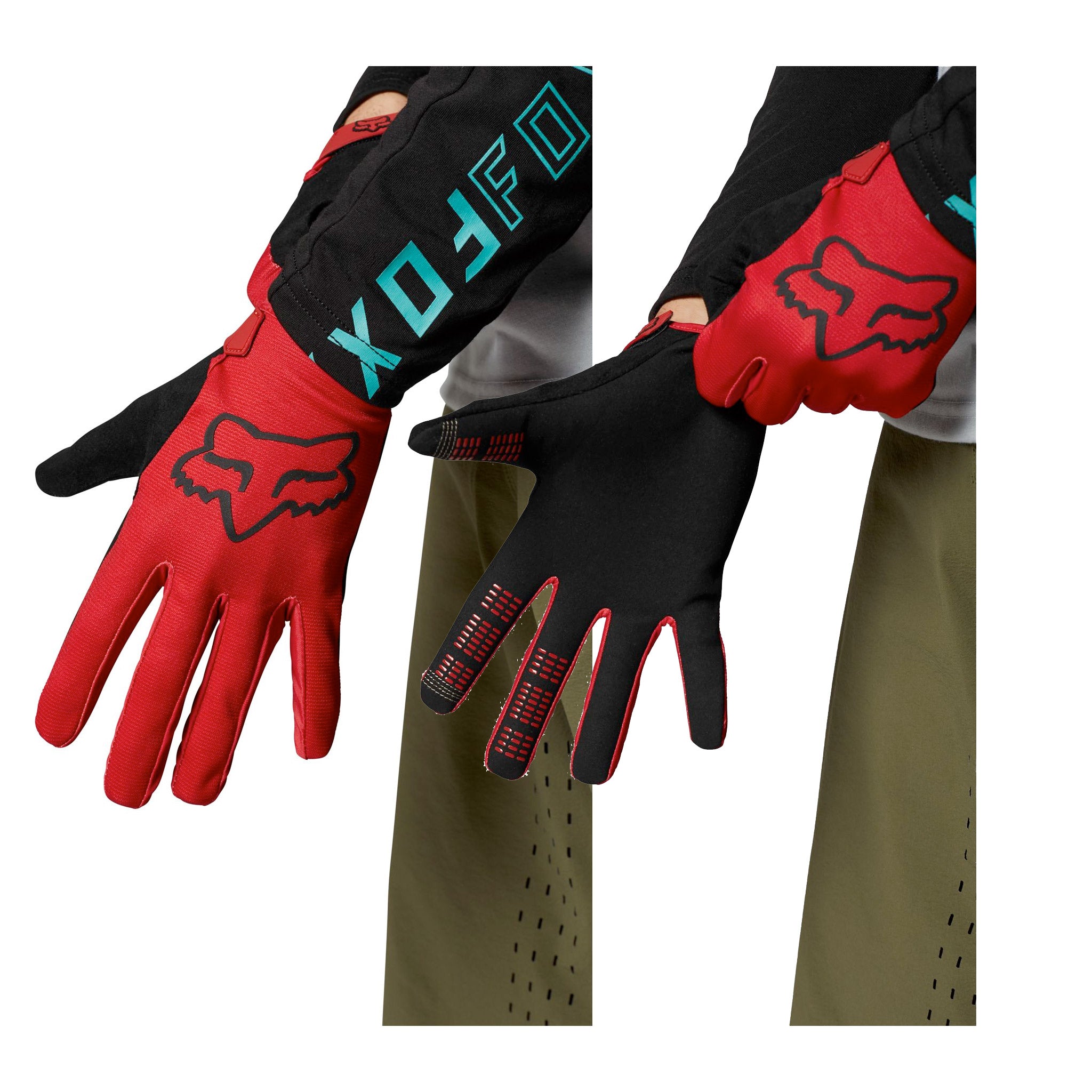 fox ranger gloves red