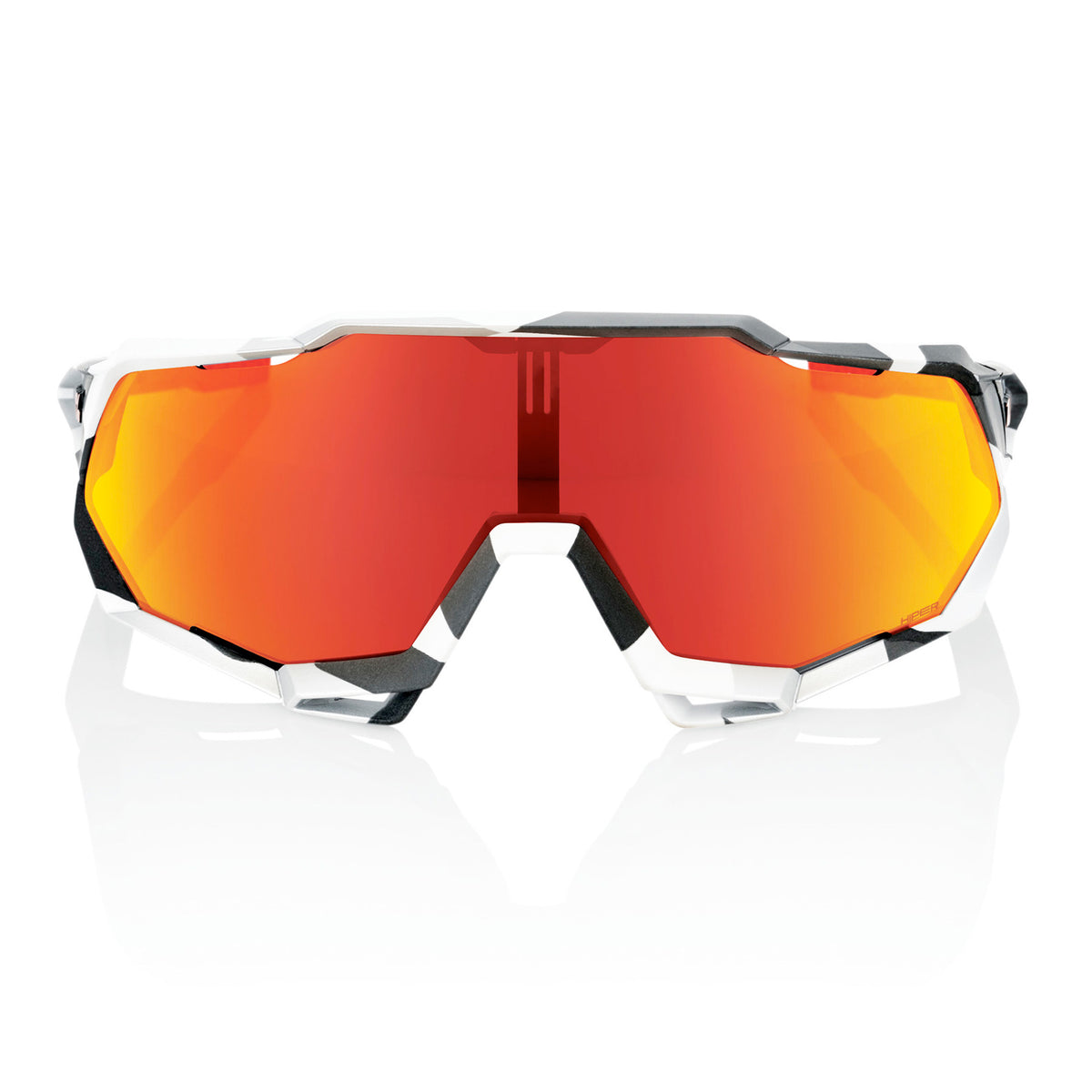 100% Speedtrap Cycling Sunglasses - Soft Tact Grey Camo with HiPER Red ...