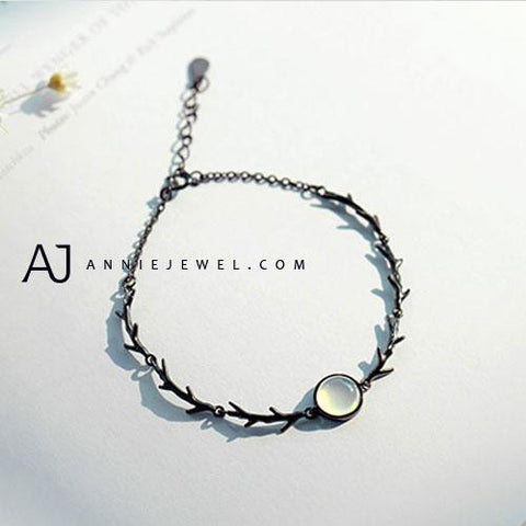 SILVER BRACELET BANGLES CHARM BRACELETS THORNS BRANCH GEMSTONE BEAD CHAIN BRACELETS GIFT JEWELRY ACCESSORIES WOMEN