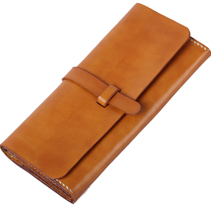 Handmade Monogram Leather Folded Flap Long Wallet Phone Purses | Annie Jewel