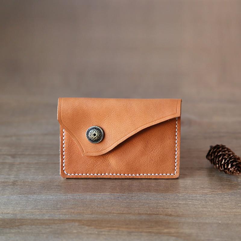 Handmade leather vintage men short wallet coin card change small purse wallet | Annie Jewel