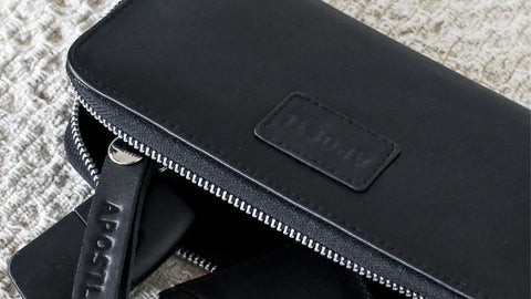 Black Long Leather Wallet for Women