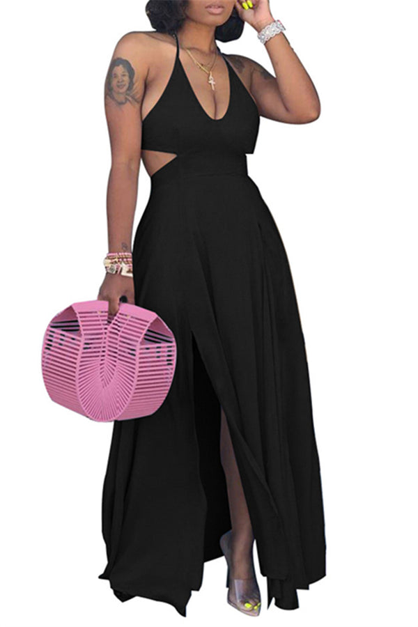 Hollow Out Bandage Maxi Dress