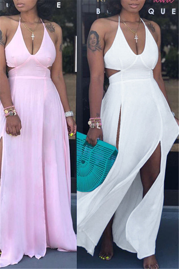 Hollow Out Bandage Maxi Dress