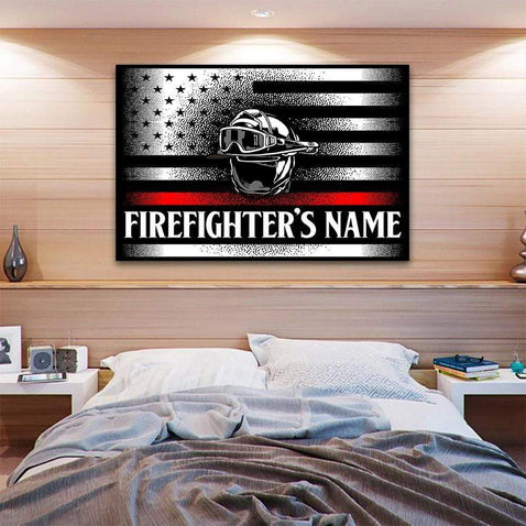 Customized Firefighter Canvas Art Couple Desires
