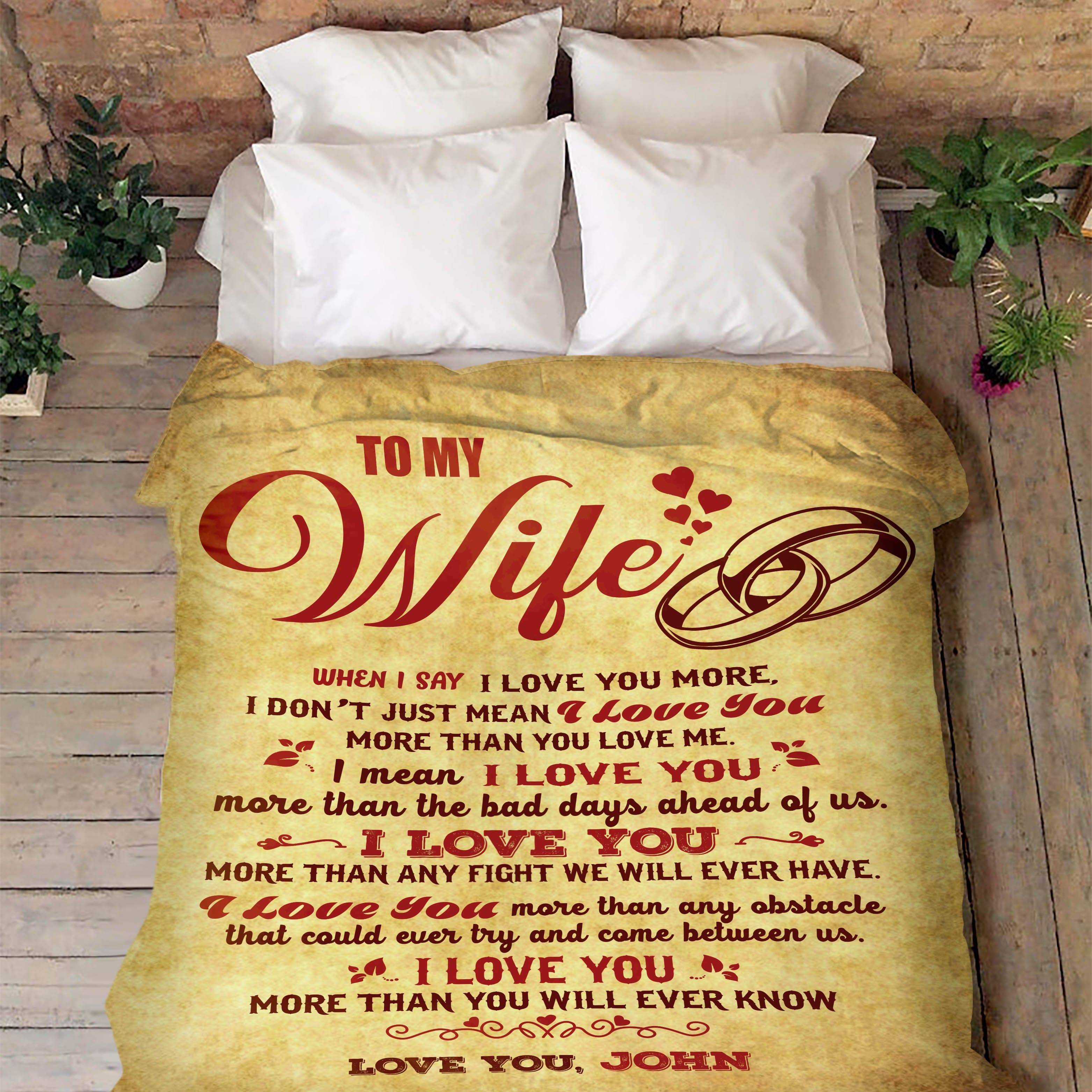 Lovely Personalized Blanket To My Wife Couple Desires