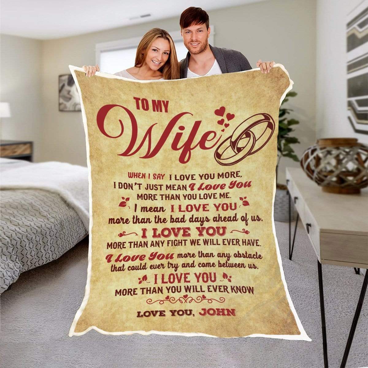 Love You More Than You Know Blanket For Wife Couple Desires