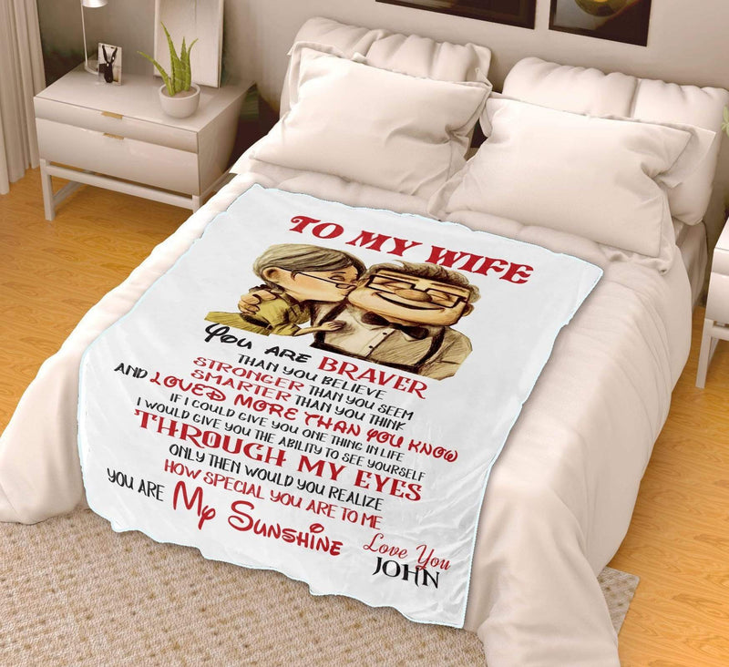 To My Wife Personalized Blanket Couple Desires