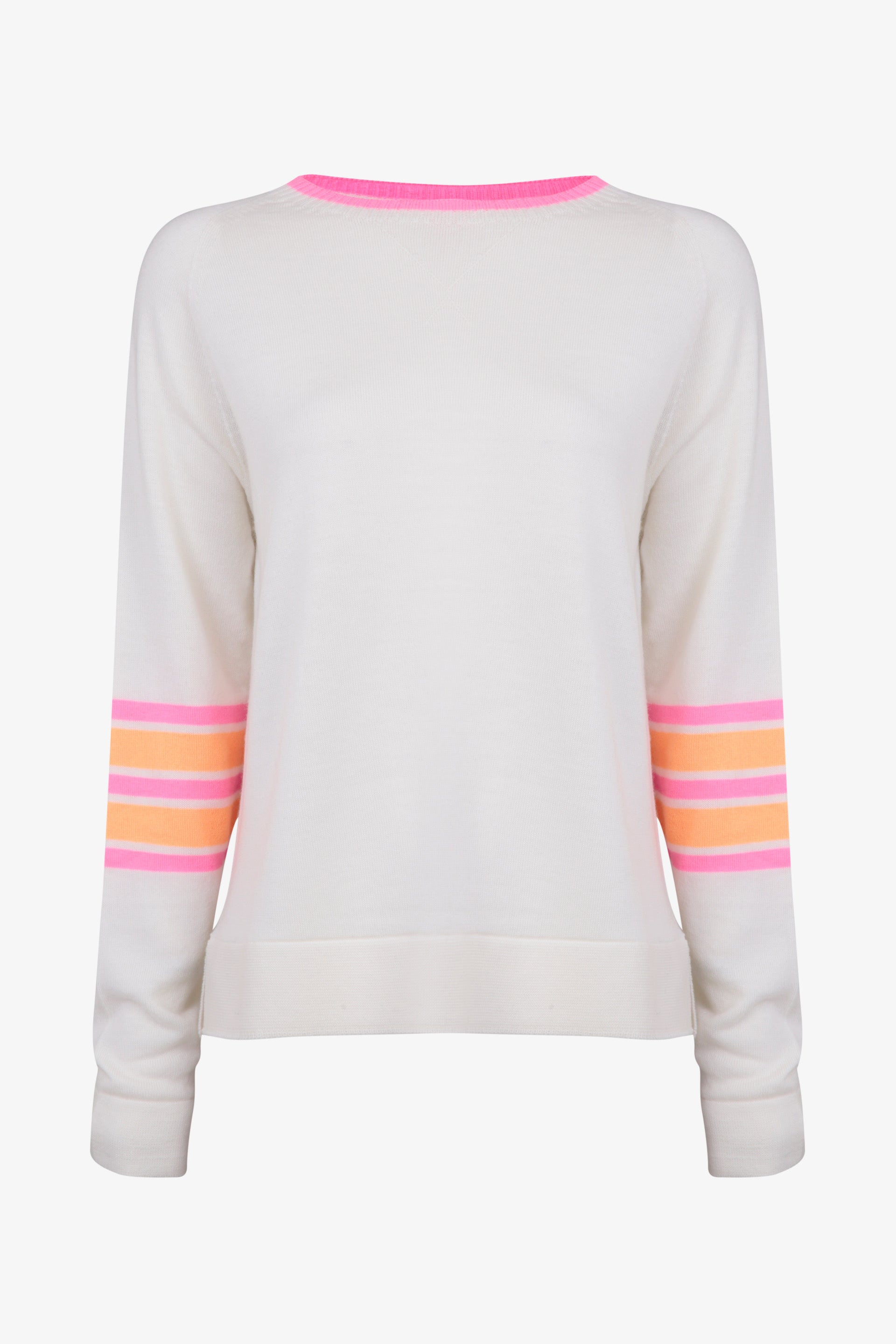 Ladies crew jumper in pale cream – Birdie London