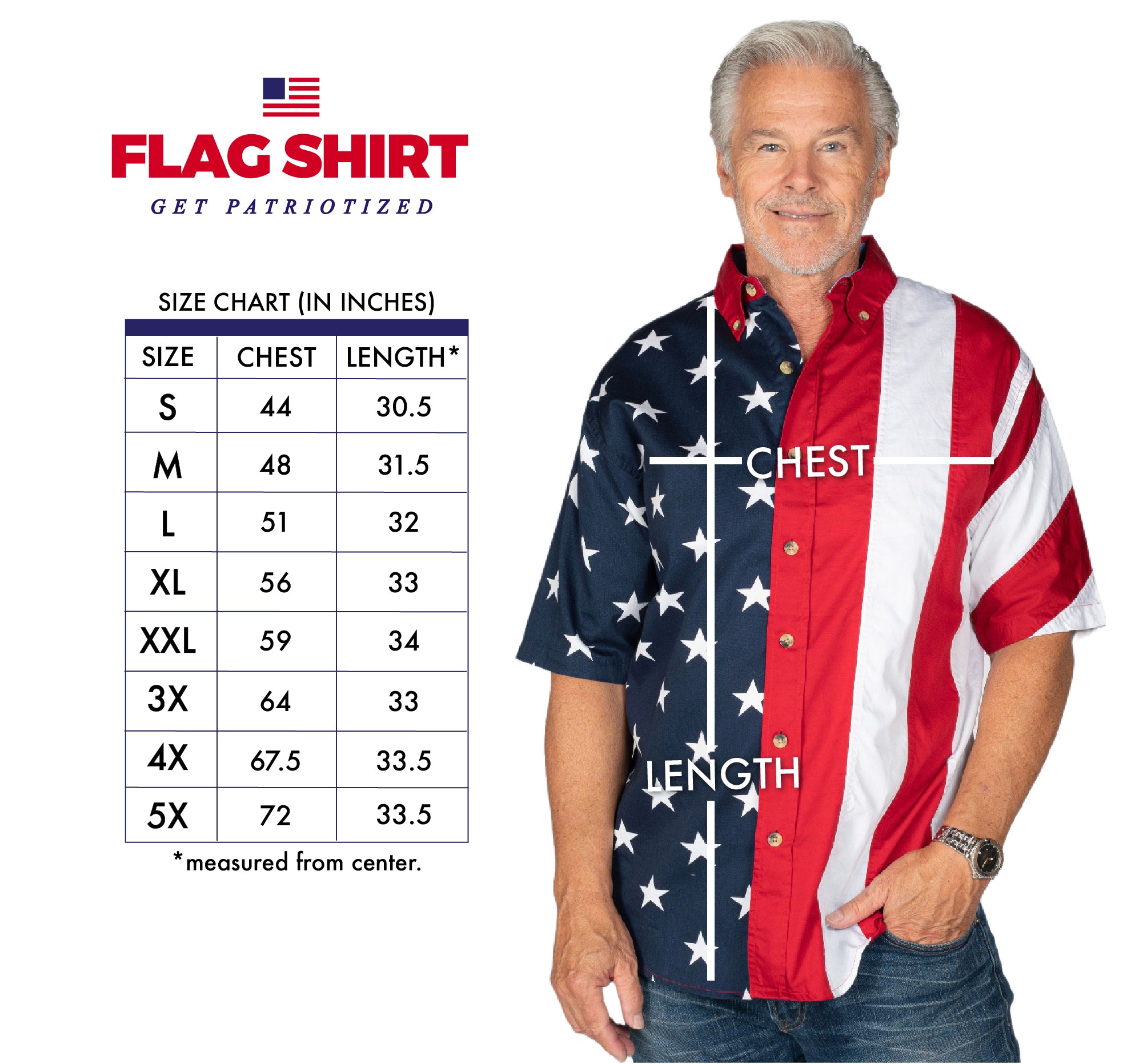 Men's Stars & Stripes 100% Cotton Long Sleeve Button-Up Shirt – The ...