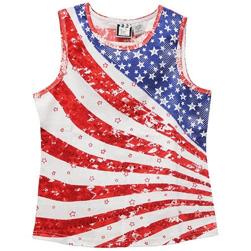 Ladies' American Flag Rhinestone Tank Top | TheFlagShirt.com