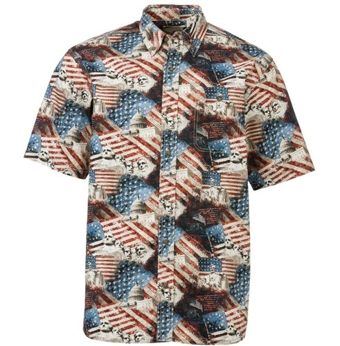 Men’s Abraham Lincoln Short Sleeve Woven Button Down | TheFlagShirt.com