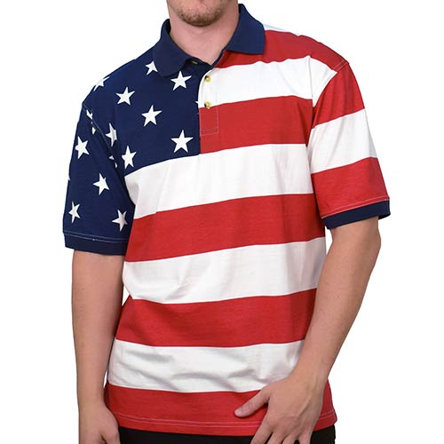 Horizontal American Flag Patriotic Polo – The Flag Shirt