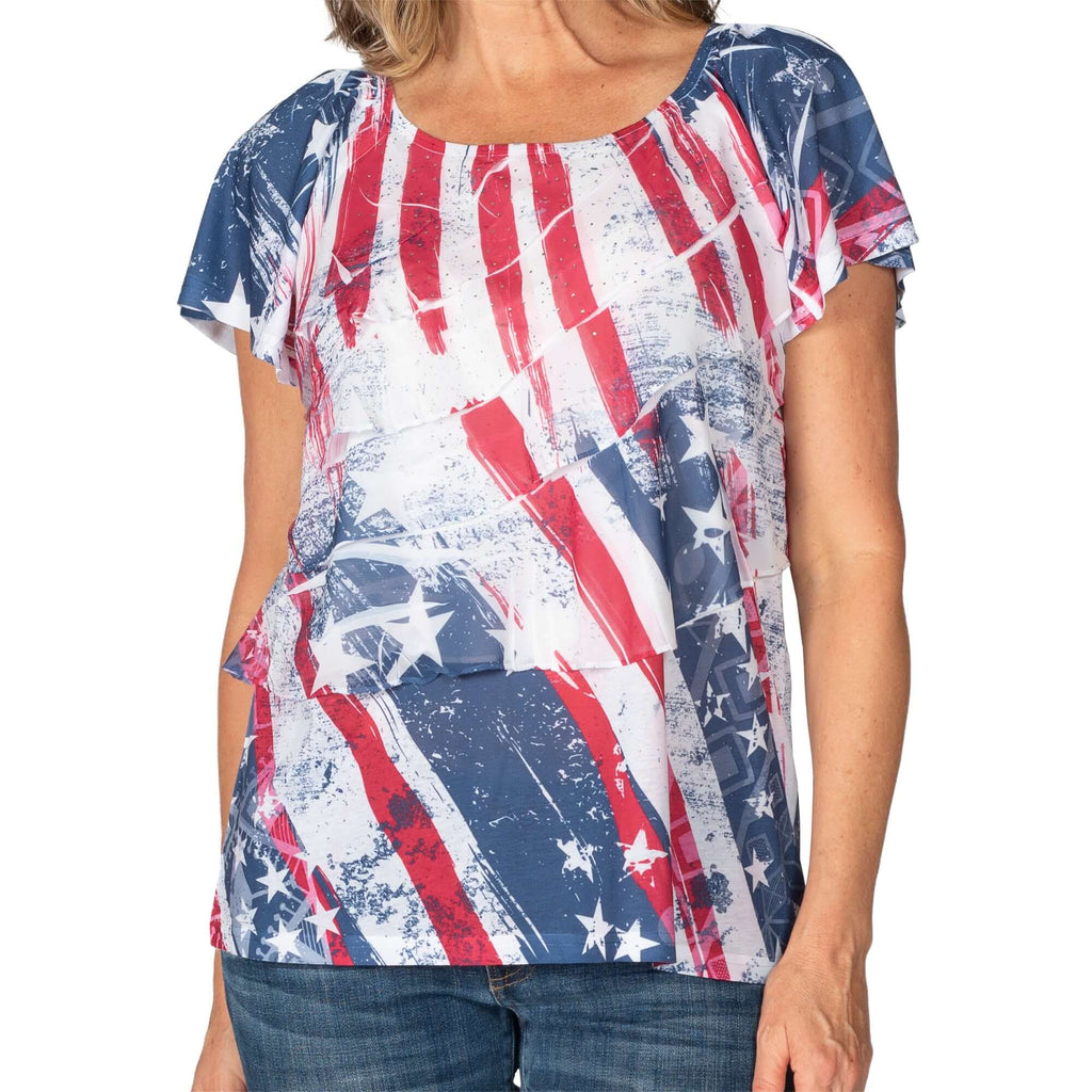 Women's Patriotic Short Sleeve Shirts – The Flag Shirt