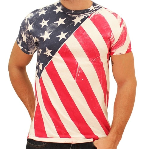 Men's American Flag Diagonal T-Shirt | TheFlagShirt.com